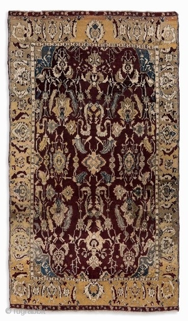  61 | 
    Agra Rug, India, Late 19th Century

https://auctionata.com/intl/o/104834/agra-rug-india-late-19th-century                    