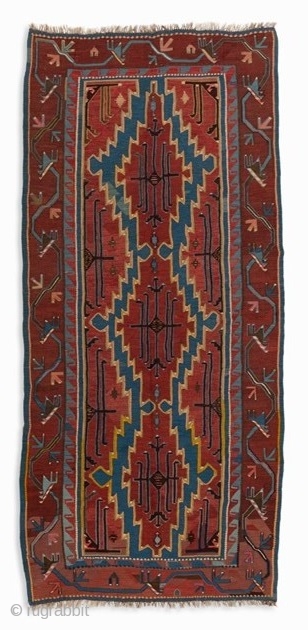 103 | Avar Kilim, Dagestan, North East Caucasus, around 1900

https://auctionata.com/intl/o/108633/avar-kilim-dagestan-north-east-caucasus-around-1900                       