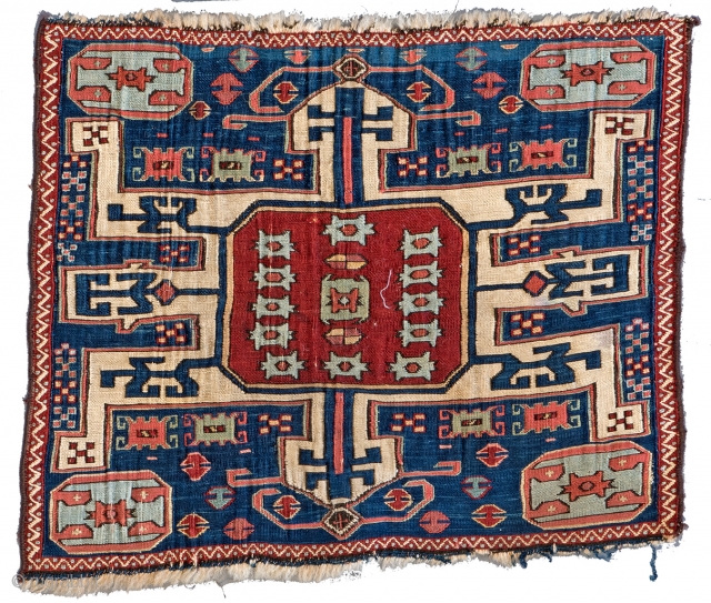 Lot 150, SHASAVAN SUMAKH BAG FACE 40 x 50 cm (1ft. 4in. x 1ft. 7in.) Azerbaijan, mid-19th century, Auction April 22nd, 4pm, https://new.liveauctioneers.com/item/52104306_shasavan-sumakh-bag-face-40-x-50-cm-1ft-4in-x-1ft
          