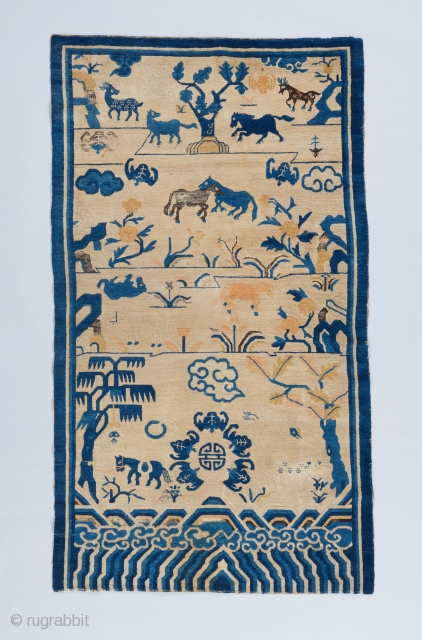 Chinese rug. 6'9" x 3'10". 

Visit our website for a wide range of rare collectible pieces :  www.bbolour.com              