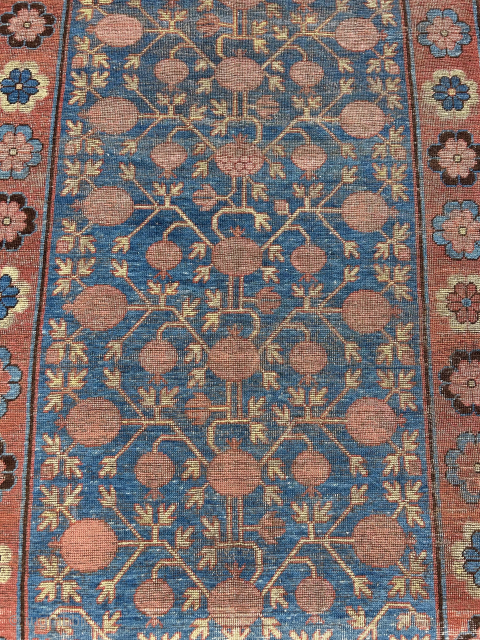 Detail of an early Khotan rug recently acquired. Ask for more details. Noah@bbolour.com                    