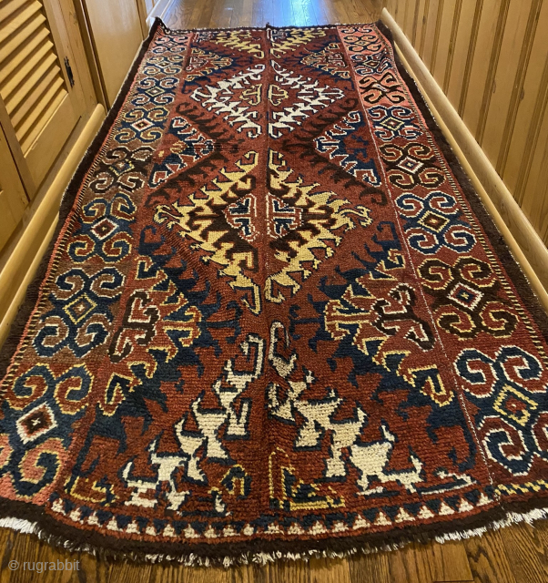 Julkur Rug, Middle Amu Darya, Ca. 1900, 3'11'' x 8'7'' (119 x 262 cm).  Central Asia region, Uzbek. Pile is medium length. No holes, odors. Beautiful tribal rug, ready for your  ...