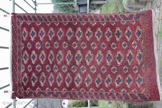 Saryk Turkoman Wool on Wool evenly low pile, Good condition for its age
Size: 190x120cm 
Price: 390€+Post                 