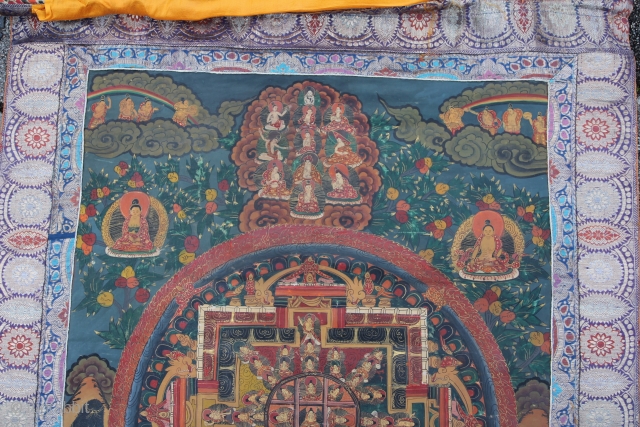 Tanga Tibet Linen painting around 1900 in a good condition
SIZE: 104x70 cm                     