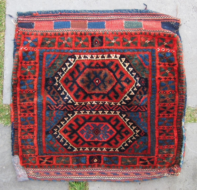 Very nice Kurd bag. Complete front and back and absolutely full pile with saturated colors and great wool. Just back from Mr. Mann's so spanking clean.       