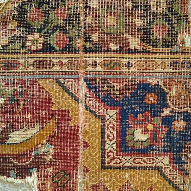 Indian fragments, Mughal era but perhaps from a Decani Carpet, circa 1700 or earlier.                   