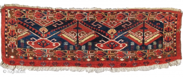 Ersari torba with a Central Asian floral ikat design, rich colors.                      