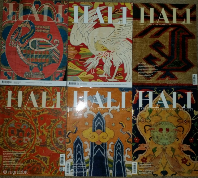 Hali Magazine, multiple back issues in great condition available from number 53 through more current issues. Excellent rug reference material. All in great condition. I'm trying to sell as many as possible  ...