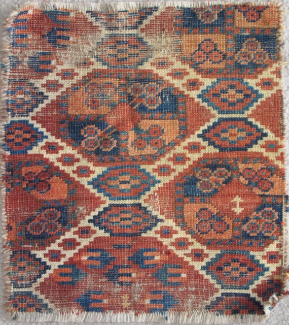 Ersari or another Middle Amu Darya group rug or bag fragment with both guls and ikat design                