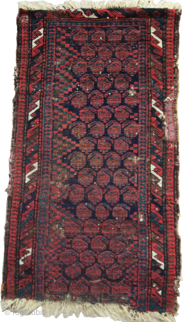 Baluch balisht, older Sistan type with botehs, nice, sculptural and thin, fine weave and saturated color.                 