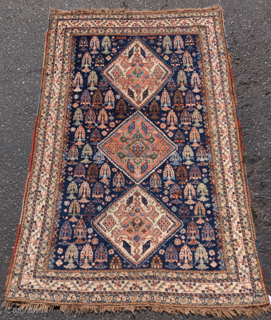 Super soft Qashqai or Khamseh rug, 4'1"x5'0"                          