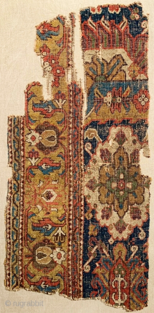 Caucasian blossom carpet fragment, circa 1700, 57x123cm                          