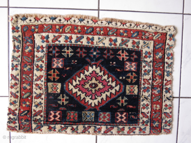 Shahsavan pile bagface, excellent colors, antique, 19th c, soft shiny wool                      