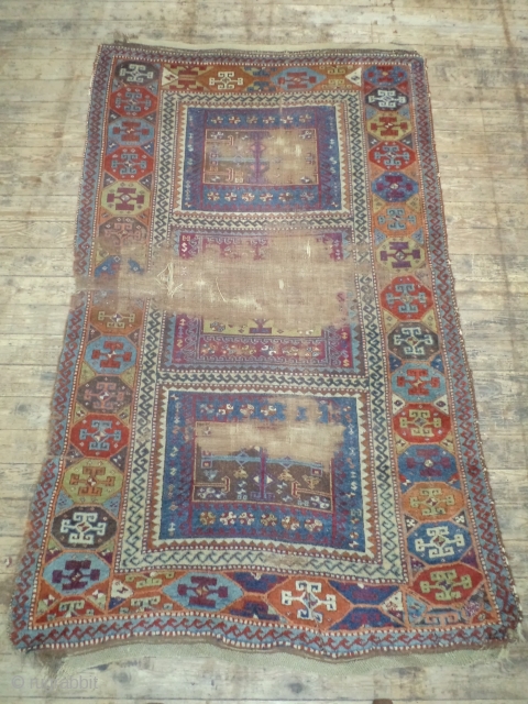 Old Kurdish Anatolian Carpet, Natural colors size: 193 x 119 cm                      