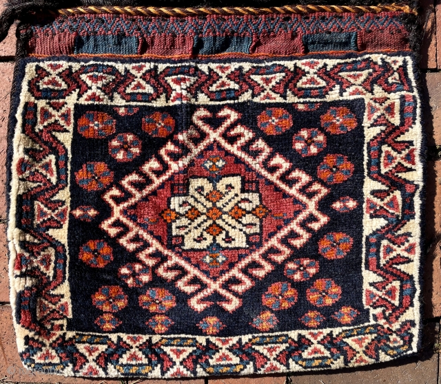 A complete southwest Persian khorjin (most likely Luri), in excellent condition.  Overall size is 37” x 21” (94 cm x 53 cm).  Each pile face is about 17” x 21”.  ...