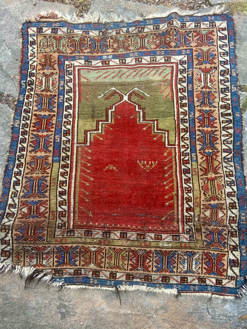 Old Turkish prayer rug - in the rough, ‘as found’.  Email: rmartin4155@gmail.com                    