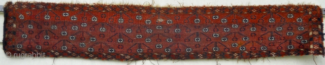 Tekke fragment - 7 " x 43" companion piece to rugrabbit item 36033 (its the other end) silk highlights, unusual design.            