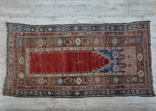 Turkish pray rug, ladik (3'9" * 7'), mid 19th century,  no repairs                    