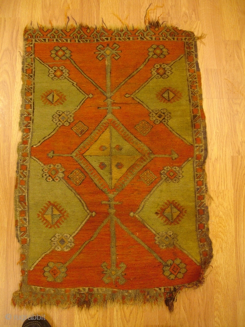 1' 10'' x 2' 9'' - A rare 19th century Anatolian Sumac Yastik.  Price is $1,100.                