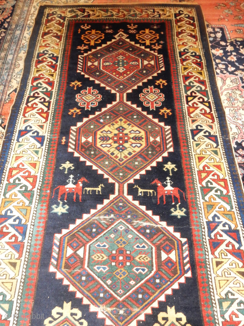 FINE SHIRVAN LONG RUG IN SUPERB ORIGINAL CONDITION AT THE BOYLSTON ASSOCIATES ANTIQUE CAUCASIAN RUGS WEBSITE                 