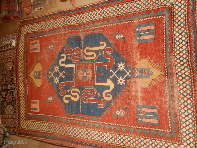 RARE KAZAK DESIGN 
$1500$
BOYLSTON ASSOCIATES ANTIQUE CAUCASIAN RUGS .COM                        