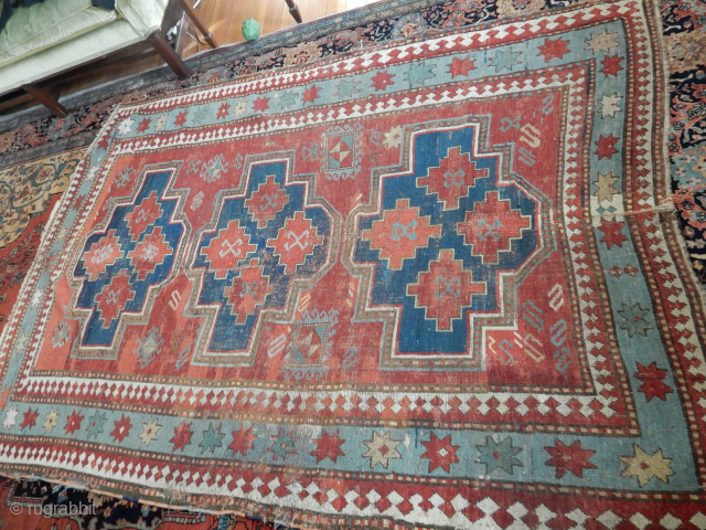 BOYLSTON ASSOCIATES .COM ! LOOK AT OUR NEW WEBSITE FOR SOME NICE OLD RUGS .

LARGE 66 X 90 INCH KAZAK WITH WEAR AND OLD REPAIRS HAVING GOOD AGE .
$500    