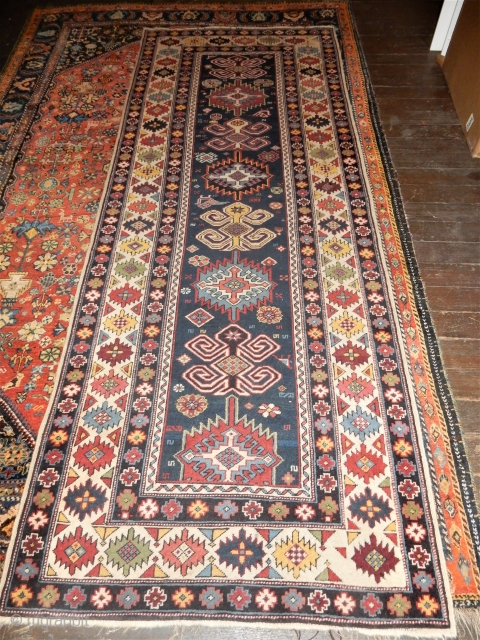 FULL PILE KUBA RUG - 3 X 8 FT SIZE - NO REPAIRS - ORIGINAL SIDES AND ENDS -ALL GOOD DYES-            