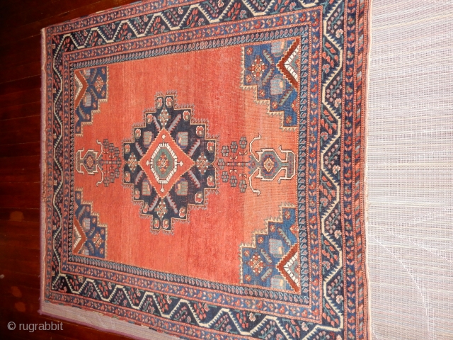 ANTIQUE AFSHAR - SQUARE 4 X 4 FT SIZE- PERHAPS WOVEN FOR A SPECIAL PURPOSE 
NO CONDITION ISSUES 
GOOD PRICE             