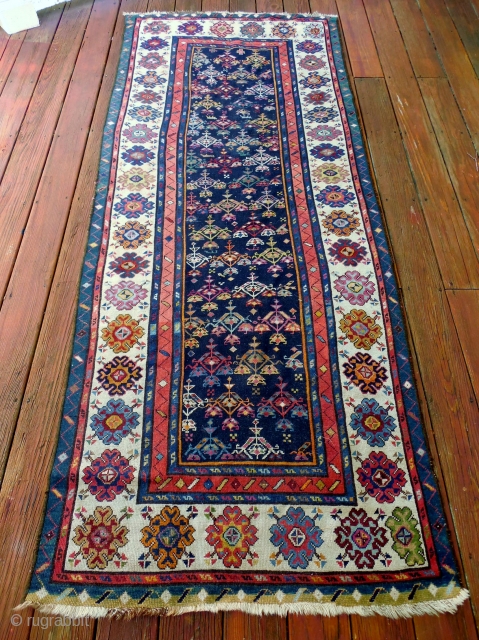 43 x 106 inches 

Caucasian runner with all good dyes                       