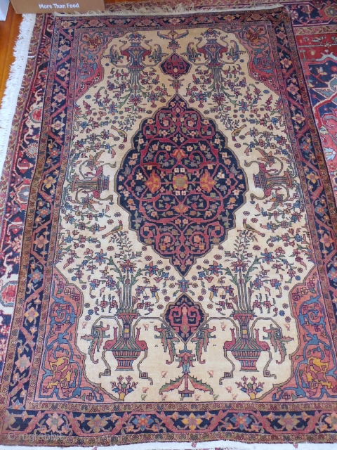 4 1/2 x 6 1/2 ferehan in beautiful condition with yellow field and animals                   