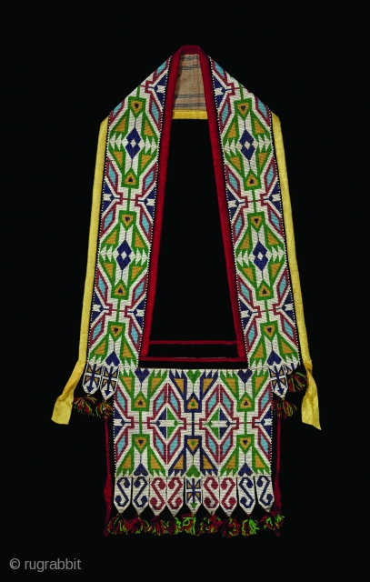 Winnebago Bandolier Bag, Loom woven bead technique, Circa 1890s, dimensions: H: 32" x W: 17", (81.3 x 43.2cm)

Brant Mackley Gallery is always seeking American Indian and other tribal items.  Also wanted:  ...