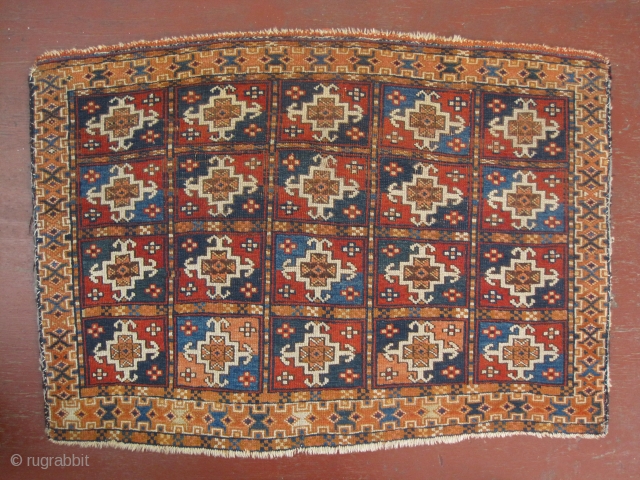 Unusual! An Afshar bag-face with 20 'kotchak' guls! Great natural colour - very good condition - possibly mid 19th century!
83cm x 58cm (2' 9" x 1' 11").      