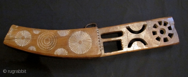 Large Wooden Carved Grain Scoop. Albania. Early 20th c. 68 x 13 x 8 cms.                  