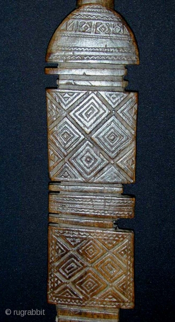 Old Touareg Carved Wooden Packing Peg. Mali. Used on camels to secure loads. 70 x 9 cms.                