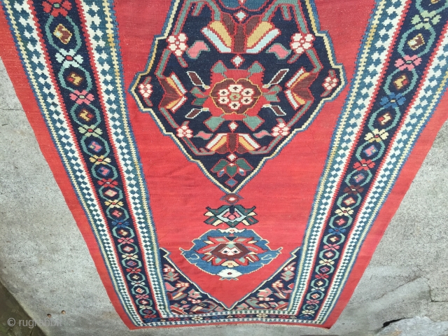 Stunning 19thc Bijar Kelim wonderful colours and condition
Excellent size 16ftx5ft6inches.                       