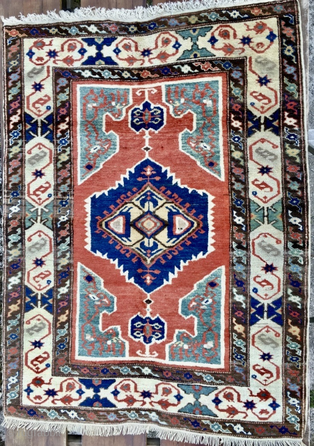 Dobag Project era rug. 
The renaissance of hand spun wool and natural dyes, best tribal art. Anatolian Dobag era pile rug. 
Cm 138x184. Roughly 1970/1980sh. 
Wonderful natural colors on great, best available  ...