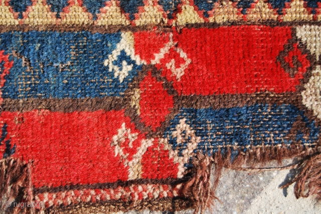 KIRGHIZ PILED TENT BAND FRAGMENT. CM 128X17. LATE 19TH/EARLY 20TH CENTURY. SINGLE WEFT. 
MORE PICS? SEE: http://www.facebook.com/media/set/?set=a.10150194509843492.315589.579403491
See also my Kirghiz yastik.
            