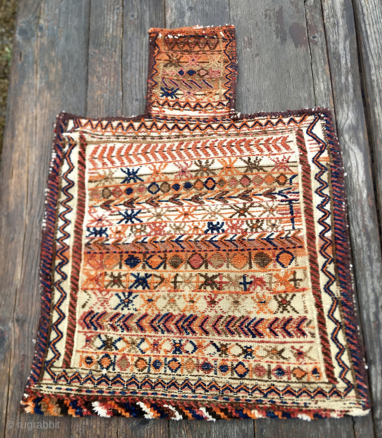 Namadan/Salt bag most probably woven by a Kordi tribal group, could be the Quchan from Khorasan?
Great size: cm 50x70
In good condition
Please email to carlokocman@gmail.com         