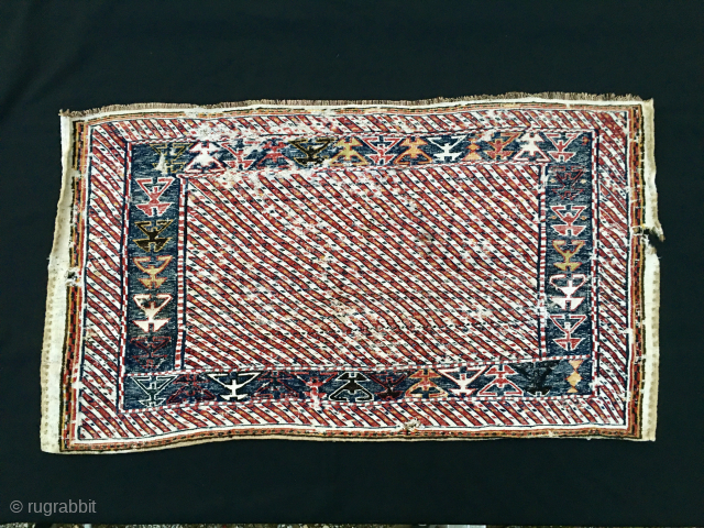 Beautiful Bakhtiari mafrash side panel. 
Cm 61x108. Cotton & wool. Flatweave & sumack. 
Late 19th/early 20th c ca. 
Condition issues as per photo. 
Great entry price: 260€ in Europe, 260$ anywhere else,  ...