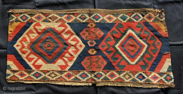 Kazak Bordjalu kilim mafrash long panel. Cm 50x100 ca. Lovely colors, antique, good conditions, with minor issues..                