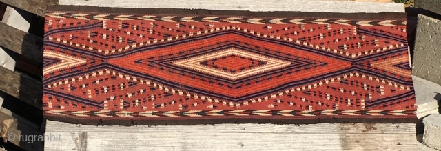 Turkmen Yomud tent band fragment. Cm 36x102. See more pics on my fb page: https://www.facebook.com/media/set/?set=a.10153961557509258.1073742086.358259864257&type=3&uploaded=9
                  