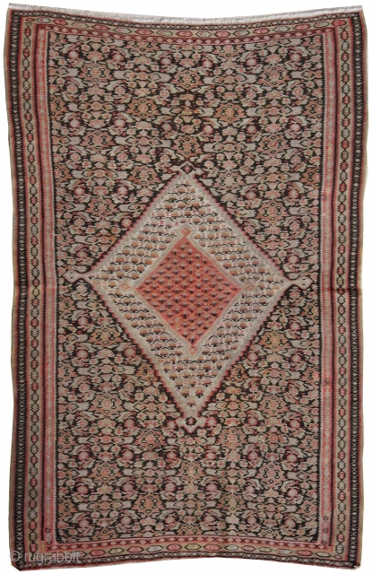 Finest quality Antique Persian Senneh Kilim rug. This Senneh Kilim is around 85, 90 years old and is in perfect condition. This unique piece reflects the fine details of Persian Senneh rugs.

Find  ...