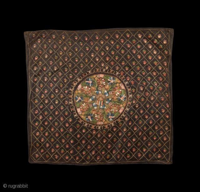 18. C Ottoman era Turkish embroidery,Bokche.                           