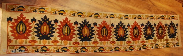 19th century Ottoman embroidery,size 220 x 44 cm                         