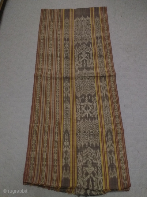 Tribal textile banner from the phillipines. Abaca fibre with ancestor figure. About 10 ft or 300cm                 