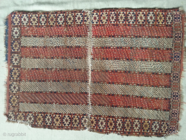 Highly unusual Ensi sized Ersari Beshir rug. Cut but not shut! Great yellow. 

size: 4'8 x 3'2.                