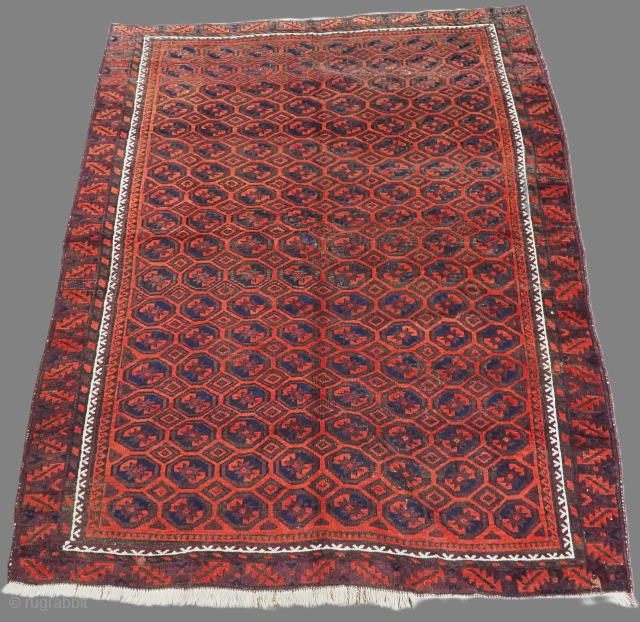 Antique Baluch rug probably from Western Afghanistan. A Baluch rug with a scarce repeat 'star in octagon' design. www.knightsantiques.co.uk
Size: 8ft 9in x 4ft 8in (267 x 141cm).
Circa 1880.
A very interesting Baluch rug  ...