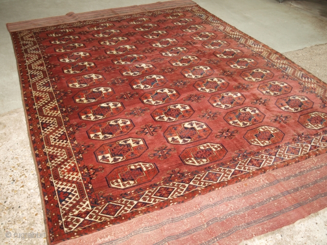 Antique Kizil Ayak Turkmen main carpet, 19th century.                         