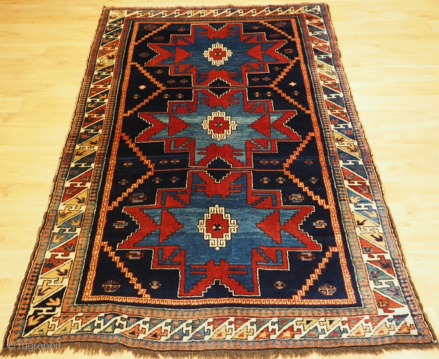 Antique Caucasian Derbent rug of star design with superb colour. www.knightsantiques.co.uk 
Size: 5ft 11in x 4ft 0in (181 x 122cm). 
Circa 1900. 

The town of Derbent is located on the coast of  ...