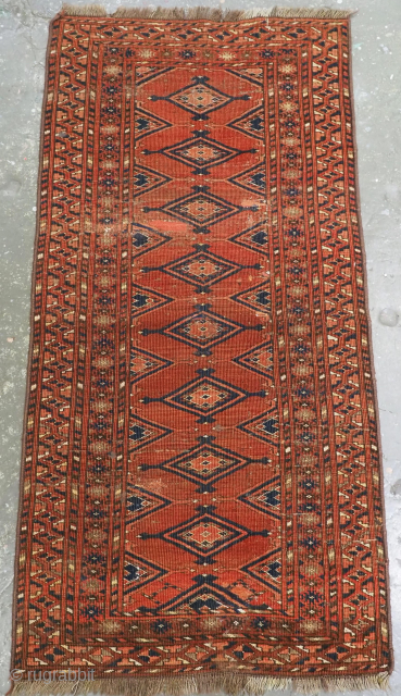 Size: 5ft 0in x 2ft 6in (153 x 77cm).

Antique Baluch or Turkmen rug of scarce design.

Circa 1850 or earlier.

A very interesting rug from the region of northern Afghanistan and the borders of  ...